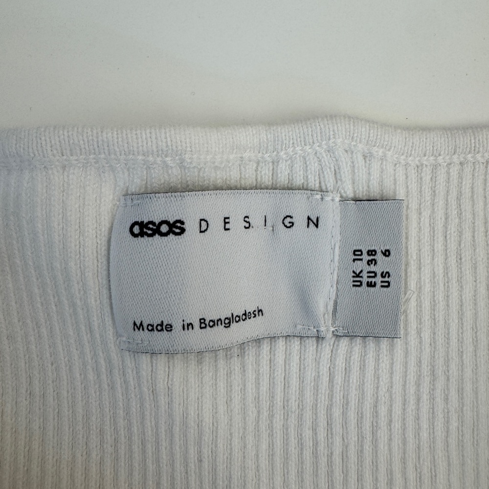 ASOS White Ribbed Crop Top - Picture 2 of 2